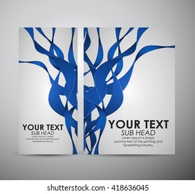 Brochure business design Abstract Shiny blue ribbon background. 