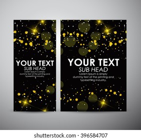 Brochure business design Abstract yellow bokeh background. 