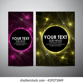 Brochure business design Abstract yellow circle lights pattern technology background. 