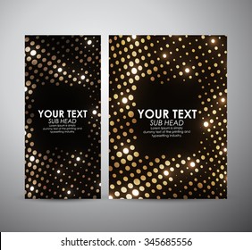 Brochure business design template or roll up. Abstract gold Circle