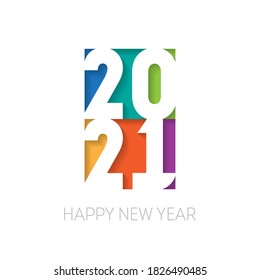 Brochure or calendar cover design template. Happy new year 2021, vertical banner. Vector Cover of business diary for 20 21 with wishes. - Shutterstock ID 1826490485