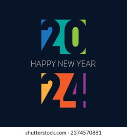 Brochure or calendar cover design template. Happy new year 2024, vertical bright banner. Cover of business diary for 2024 with wishes.