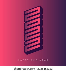 Brochure or calendar design template. Modern Cover of business diary with wishes. Inscription 20 22 looks like hieroglyph. Vector background. Happy New Year 2022.