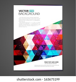 Brochure Christmas design template or banner. Abstract vector background.