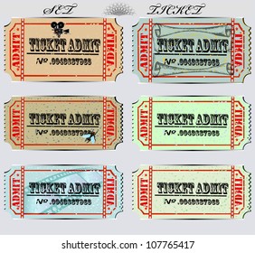 brochure for cinema. set of tickets of various colors. EPS 10