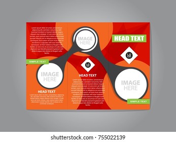 Brochure and circle and red color