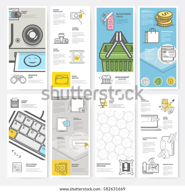 Brochure Collection Templates Graphic Multimedia Elements: เวกเตอร์ ...