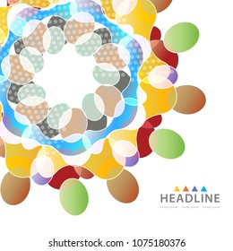 Brochure colorful header background design layout template