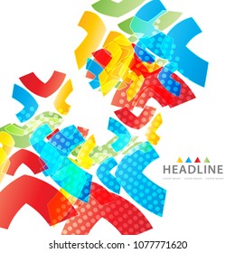 Brochure colorful header background design layout template