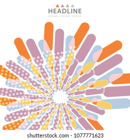 Brochure colorful header background design layout template