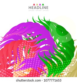 Brochure colorful header background design layout template