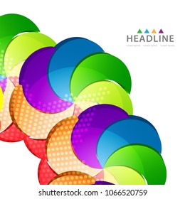 Brochure colorful header layout background template design