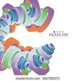 Brochure colorful header layout background template design