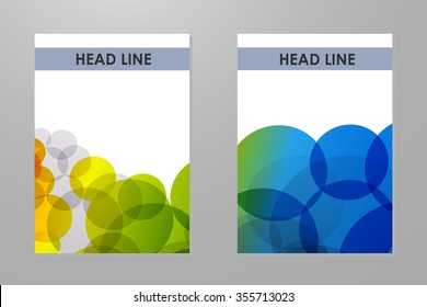 Brochure with colorful rainbow bubbles background.