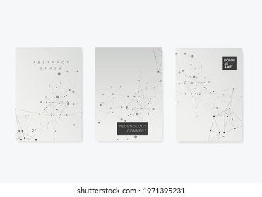 brochure connected line. Geometric background set. Website template design. Minimal style design. Corporate document. Geometric art. Brochure, book, magazine template. Business card