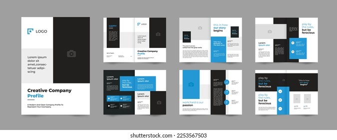 plantilla de diseño de plantilla corporativa de folletos con perfil de empresa de portada, plantilla multipropósito con portada, página trasera y páginas interiores. plantilla de folleto comercial 