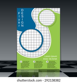 Brochure cover abstract design. Flyer, banner, poster, placard, booklet vector template. A4 format.