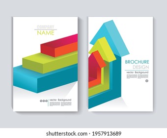 Brochure cover abstract design, vector template. 