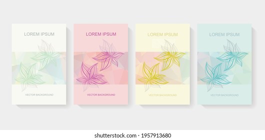 Brochure cover abstract floral design, vector template.