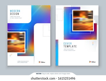 Brochure Cover Background Design. Corporate Template Layout for Business Annual Report, Catalog, Magazine or Flyer Mockup. Creative Modern Bright Concept with Square Rhombus Shapes. Vector Background.