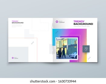 Brochure Cover Background Design. Modern Brochure Concept with Square Rhombus Shapes. Vector Background. Set - GB075