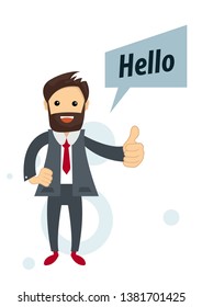 Brochure cover businessman used in marketing and advertising. Vector illustration