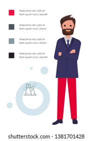 Brochure cover businessman used in marketing and advertising. Vector illustration