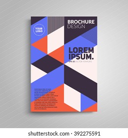 Brochure cover design. A4 format vector template.