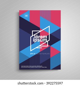 Brochure cover design. A4 format vector template.