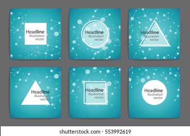 Brochure cover design. Abstract roll up. Modern poster magazine layout template. Fancy vector front page. Brochure template design. DNA. Beautiful structure of the spiral molecule. Science concept