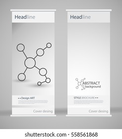 Brochure cover design. Abstract roll up. Modern poster magazine layout template. Fancy vector front page. Brochure template design. DNA. Beautiful structure of the spiral molecule. Science concept