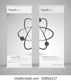 Brochure cover design. Abstract roll up. Modern poster magazine layout template. Fancy vector front page. Brochure template design. DNA. Beautiful structure of the spiral molecule. Science concept
