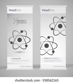 Brochure cover design. Abstract roll up. Modern poster magazine layout template. Fancy vector front page. Brochure template design. DNA. Beautiful structure of the spiral molecule. Science concept