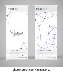 Brochure cover design. Abstract roll up. Modern poster magazine layout template. Fancy vector front page. Brochure template design. DNA. Beautiful structure of the spiral molecule. Science concept