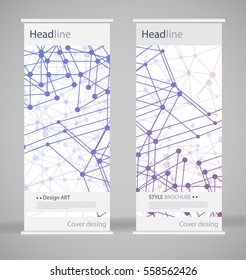 Brochure cover design. Abstract roll up. Modern poster magazine layout template. Fancy vector front page. Brochure template design. DNA. Beautiful structure of the spiral molecule. Science concept