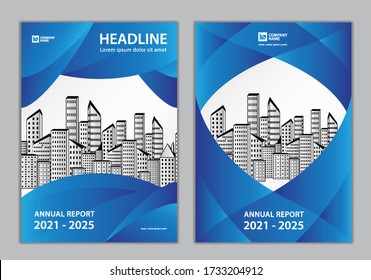Brochure Cover design, Annual report Cover design Template, business brochure flyer creative idea, book cover, Can be use Place Photo and Company Logo. Size A4.  Modern blue abstract background.
