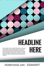 Brochure cover design with the background of the circles. Stock vector.