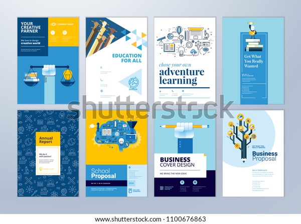 Brochure Cover Design Flyer Layout Templates Stock Vector Royalty Free
