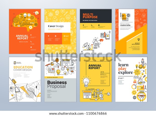 Brochure Cover Design Flyer Layout Templates Stock Vector Royalty Free