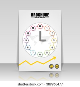 Brochure cover design. Flyer, poster, booklet template. Vector illustration