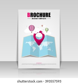 Brochure cover design. Flyer, poster, booklet template. Vector illustration