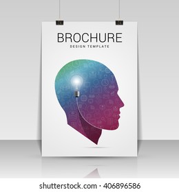 Brochure cover design. Flyer, poster, booklet template. Vector illustration