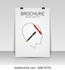 Brochure cover design. Flyer, poster, booklet template. Vector illustration