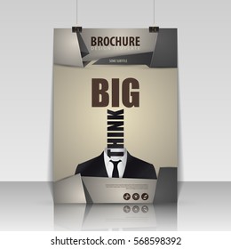 Brochure cover design. Flyer, poster, booklet template. Vector illustration