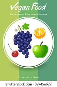 Brochure cover design with fruits icons