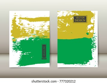 Brochure cover design in grungy style.Vector grunge flyer,poster,banner template.