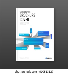 Brochure cover design layout with abstract 3d geometry. Good for annual report, magazine, flyer, leaflet, poster.