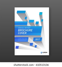 Brochure cover design layout with abstract 3d geometry. Good for annual report, magazine, flyer, leaflet, poster.