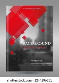 Brochure cover design layout with graphic elements and place for photo background, vector template in A4 size