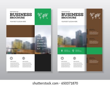 Brochure cover design layout with graphic elements and place for photo background, vector template in A4 size